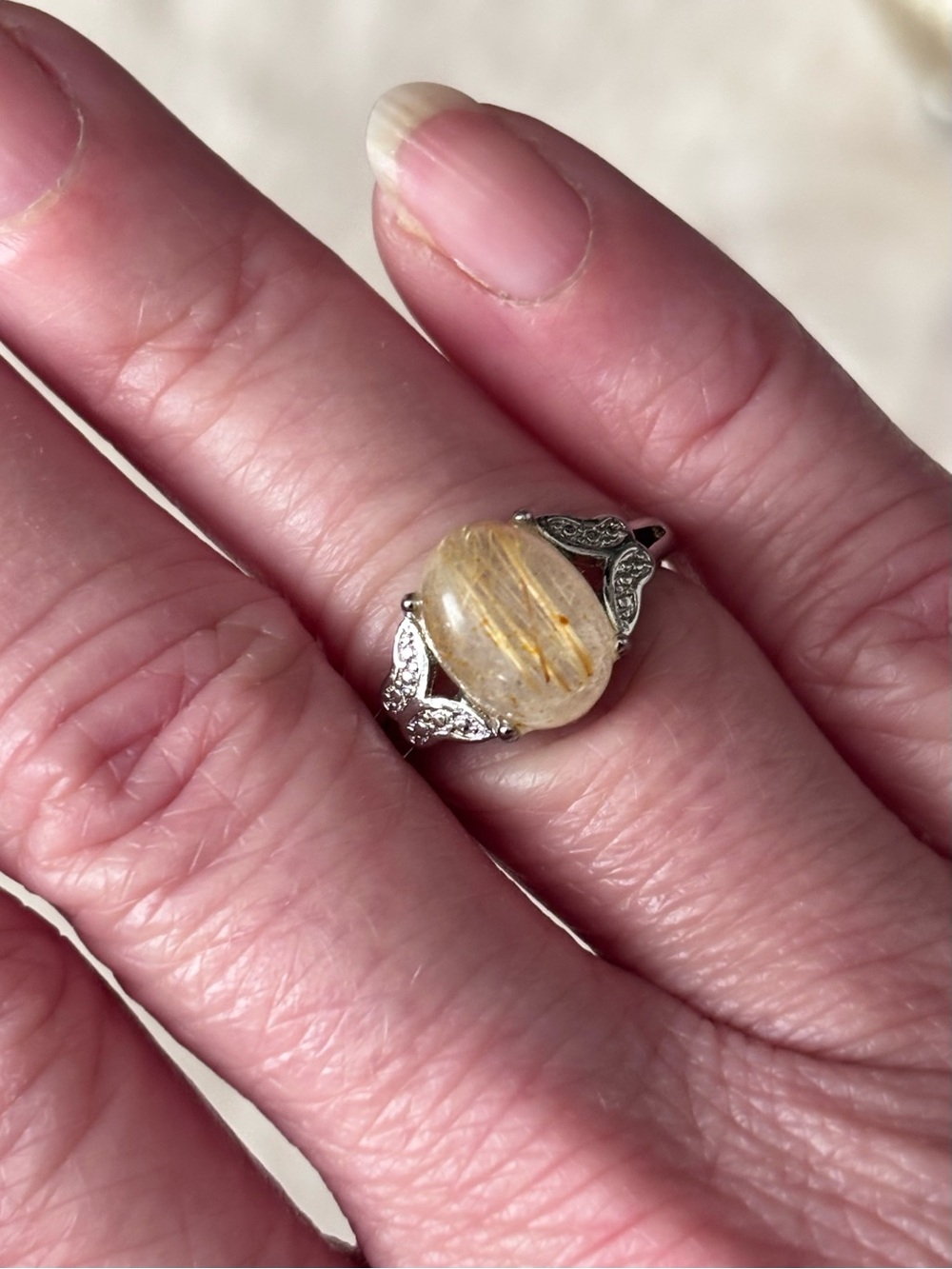 Gold Rutilated Quartz Ring - Picture 4 of 6